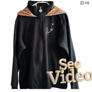 BRADFORD EXCHANGE Black Mysticool Cat Hoodie